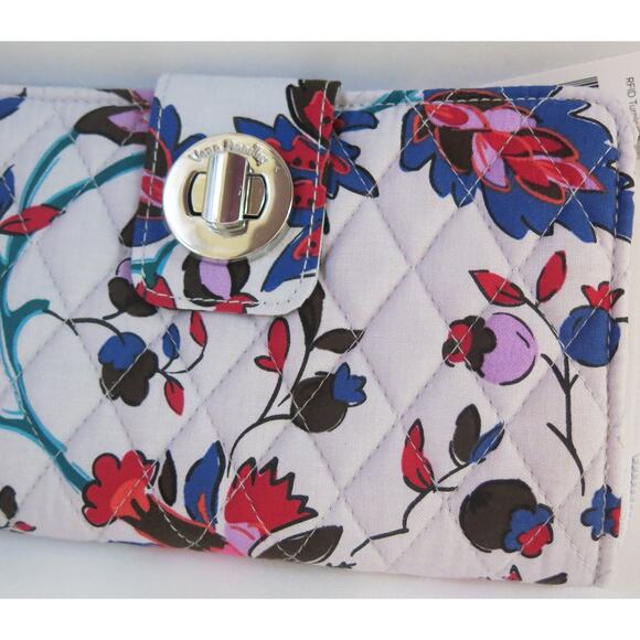 VERA BRADLEY *NWT*  Smartphone Wristlet Wallet Vineyard Floral Turnlock Purple - Picture 4 of 12